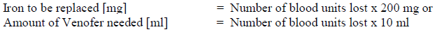 Venofer Dosage Formula 2