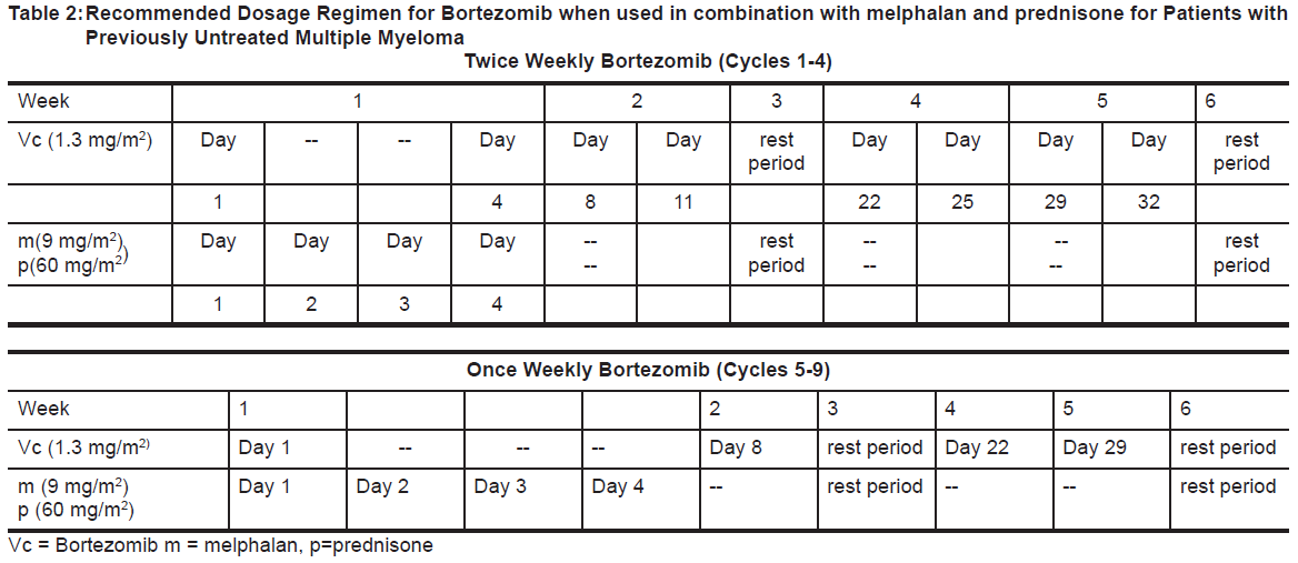 Bortebin Dosage Table 2